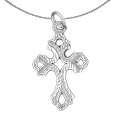 Sterling Silver Cross Pendant (Rhodium or Yellow Gold-plated)