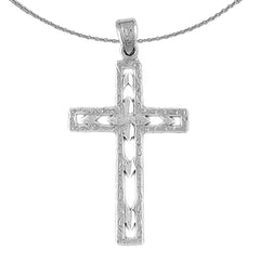 Sterling Silver Cross Pendant (Rhodium or Yellow Gold-plated)