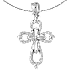 Sterling Silver Cross Pendant (Rhodium or Yellow Gold-plated)