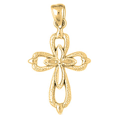 Yellow Gold-plated Silver Cross Pendant