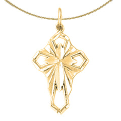 Sterling Silver Cross Pendant (Rhodium or Yellow Gold-plated)