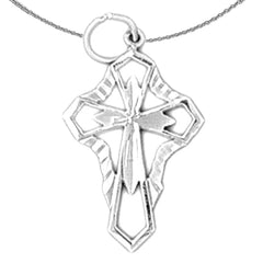 Sterling Silver Cross Pendant (Rhodium or Yellow Gold-plated)