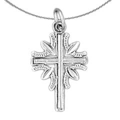 Sterling Silver Cross Pendant (Rhodium or Yellow Gold-plated)