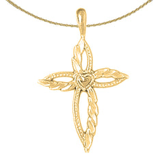 Sterling Silver Cross Pendant (Rhodium or Yellow Gold-plated)