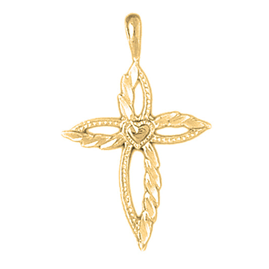 Yellow Gold-plated Silver Cross Pendant