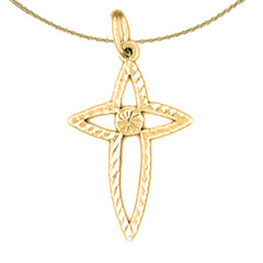 Sterling Silver Cross Pendant (Rhodium or Yellow Gold-plated)