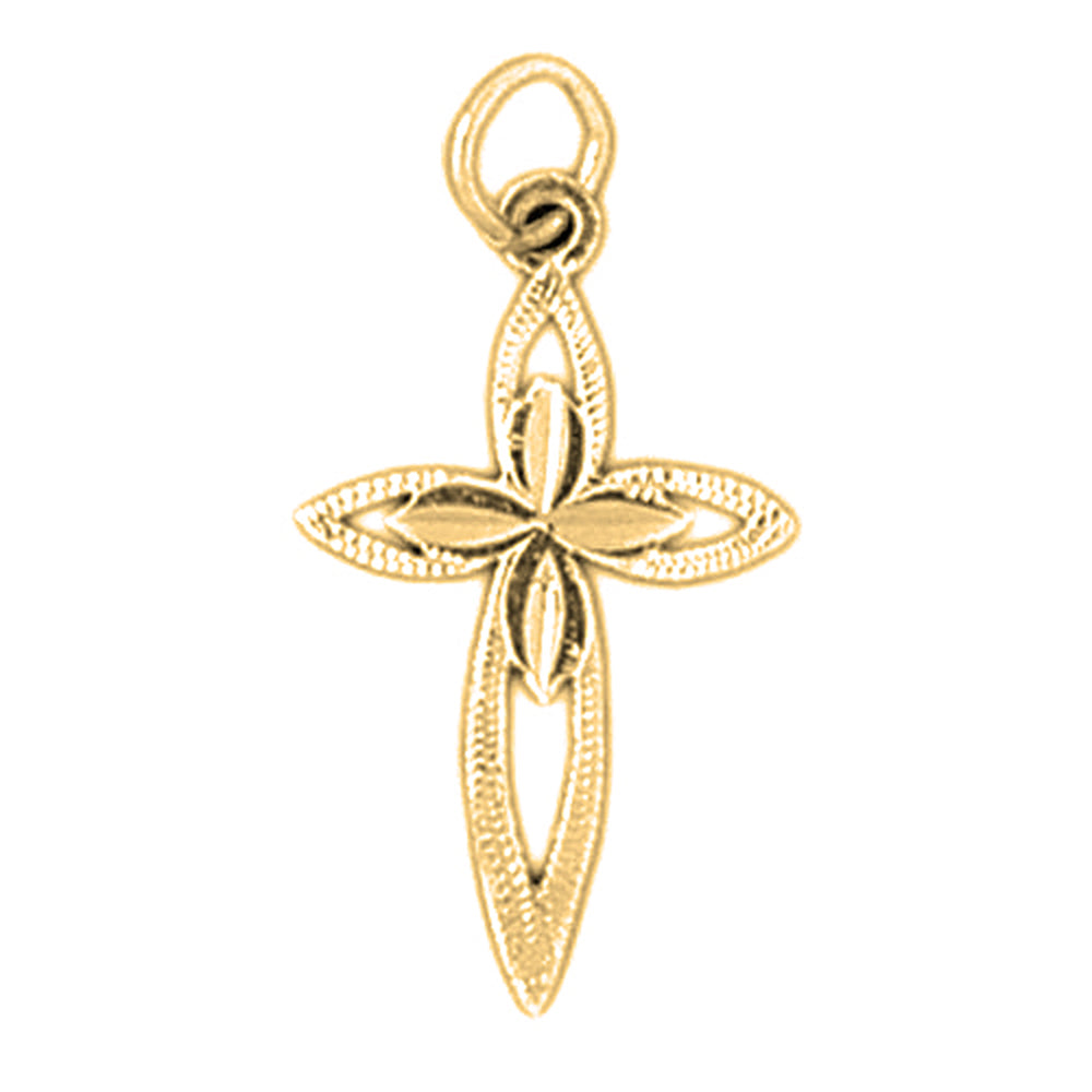 Yellow Gold-plated Silver Cross Pendant