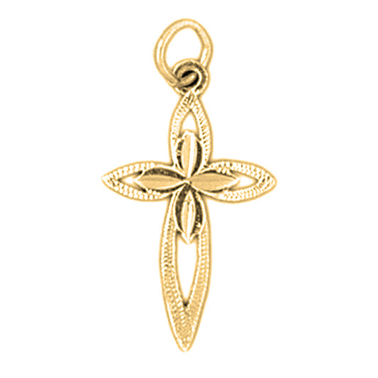 Yellow Gold-plated Silver Cross Pendant