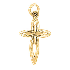 Yellow Gold-plated Silver Cross Pendant