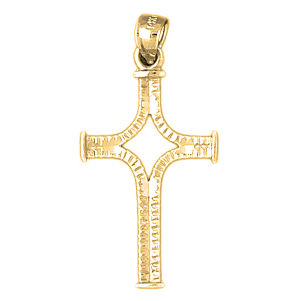 Yellow Gold-plated Silver Cross Pendant