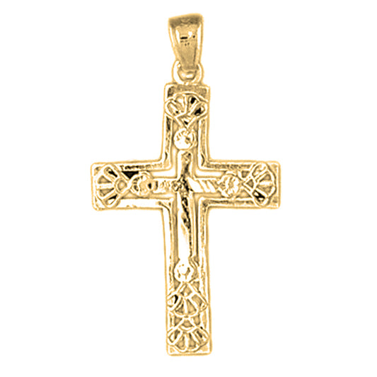 Yellow Gold-plated Silver Cross Pendant