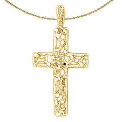 Sterling Silver Cross Pendant (Rhodium or Yellow Gold-plated)