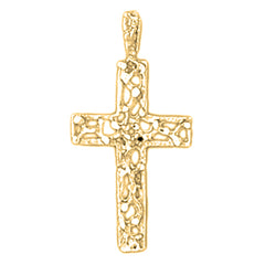 Yellow Gold-plated Silver Cross Pendant