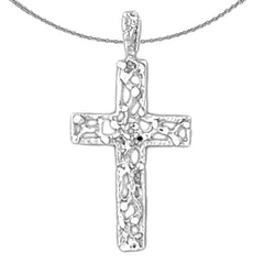 Sterling Silver Cross Pendant (Rhodium or Yellow Gold-plated)