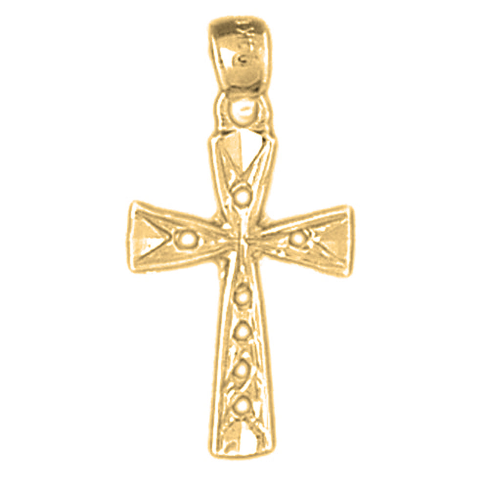 Yellow Gold-plated Silver Cross Pendant