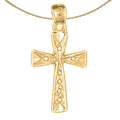 Sterling Silver Cross Pendant (Rhodium or Yellow Gold-plated)