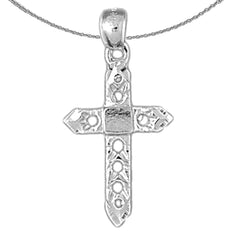 Sterling Silver Cross Pendant (Rhodium or Yellow Gold-plated)