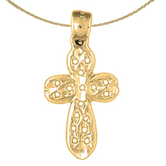 Sterling Silver Cross Pendant (Rhodium or Yellow Gold-plated)