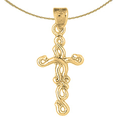 Kreuzanhänger aus Sterlingsilber (rhodiniert oder gelbvergoldet)