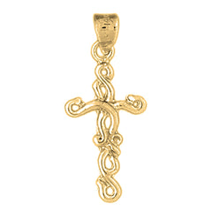 Yellow Gold-plated Silver Cross Pendant