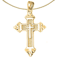 Sterling Silver Cross Pendant (Rhodium or Yellow Gold-plated)