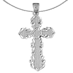 Sterling Silver Cross Pendant (Rhodium or Yellow Gold-plated)