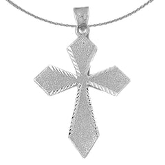 Sterling Silver Cross Pendant (Rhodium or Yellow Gold-plated)