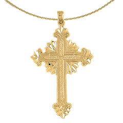 Sterling Silver Cross Pendant (Rhodium or Yellow Gold-plated)