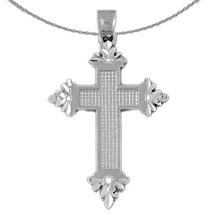 Sterling Silver Cross Pendant (Rhodium or Yellow Gold-plated)