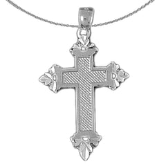 Sterling Silver Cross Pendant (Rhodium or Yellow Gold-plated)