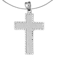 Sterling Silver Cross Pendant (Rhodium or Yellow Gold-plated)