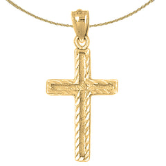 Sterling Silver Cross Pendant (Rhodium or Yellow Gold-plated)