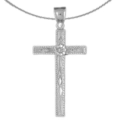 Sterling Silver Cross Pendant (Rhodium or Yellow Gold-plated)