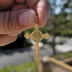 Sterling Silver Cross Pendant (Rhodium or Yellow Gold-plated)