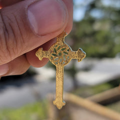 10K, 14K or 18K Gold Celtic Cross Pendant