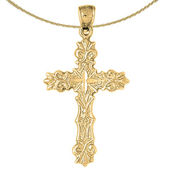 Sterling Silver Cross Pendant (Rhodium or Yellow Gold-plated)