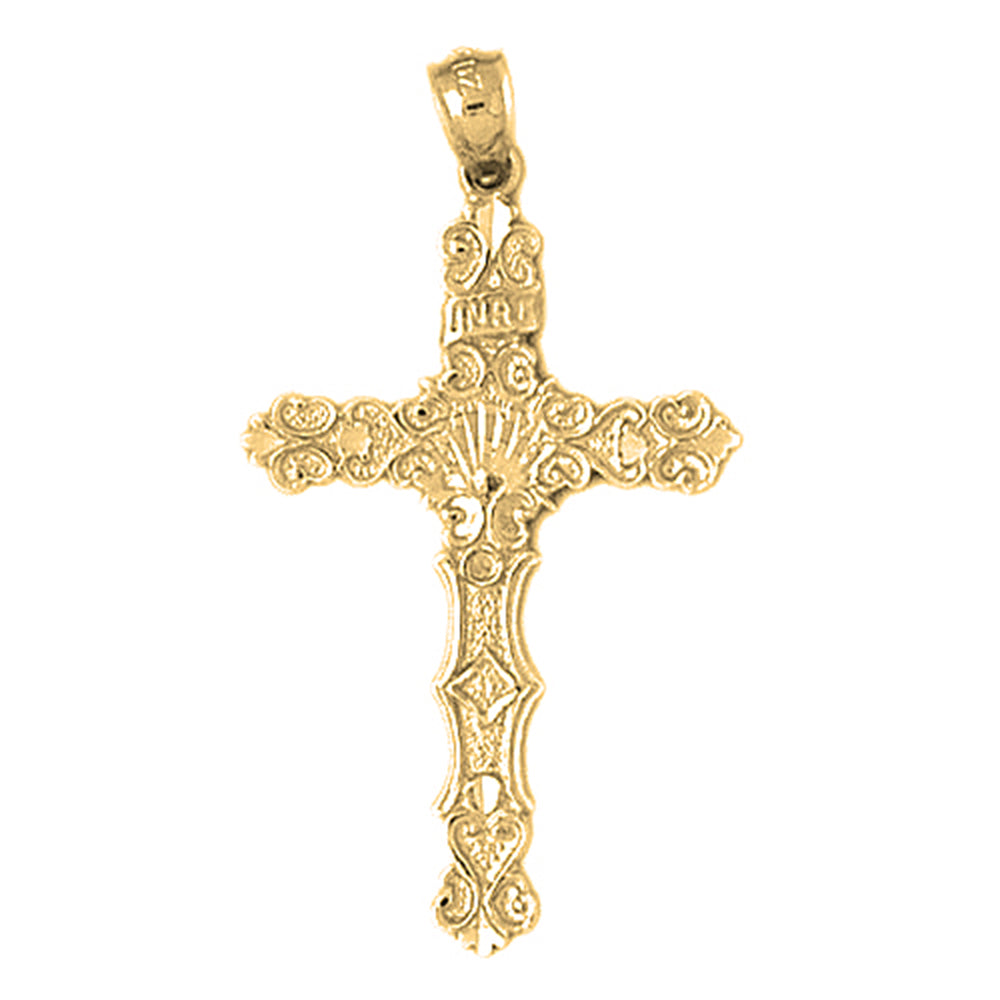 Yellow Gold-plated Silver Cross Pendant