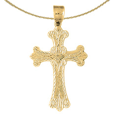 Colgante de cruz de plata de ley (bañado en rodio o oro amarillo)