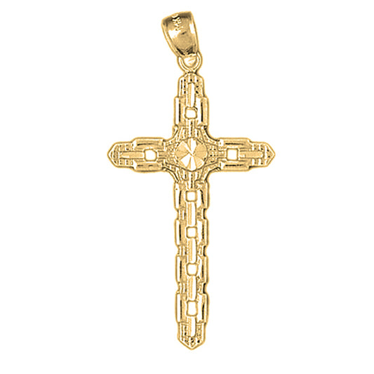 Yellow Gold-plated Silver Cross Pendant