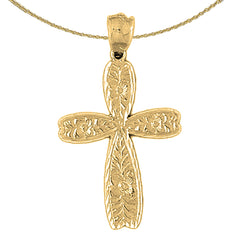 Sterling Silver Cross Pendant (Rhodium or Yellow Gold-plated)