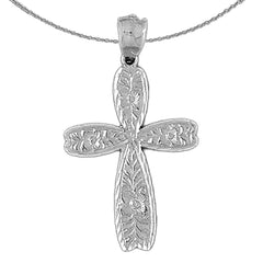 Sterling Silver Cross Pendant (Rhodium or Yellow Gold-plated)