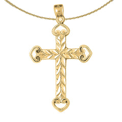 Sterling Silver Cross Pendant (Rhodium or Yellow Gold-plated)