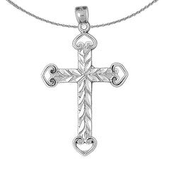 Sterling Silver Cross Pendant (Rhodium or Yellow Gold-plated)