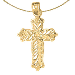 Sterling Silver Cross Pendant (Rhodium or Yellow Gold-plated)