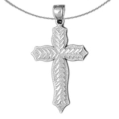 Sterling Silver Cross Pendant (Rhodium or Yellow Gold-plated)