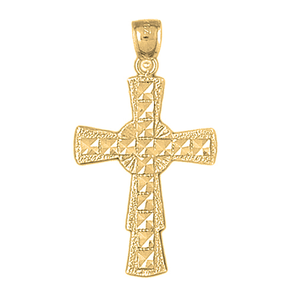 Yellow Gold-plated Silver Cross Pendant