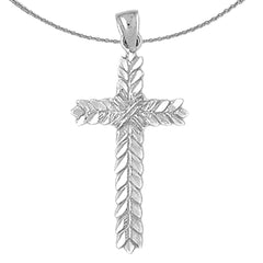 Sterling Silver Cross Pendant (Rhodium or Yellow Gold-plated)