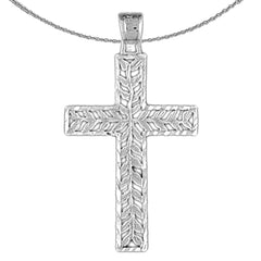 Sterling Silver Cross Pendant (Rhodium or Yellow Gold-plated)