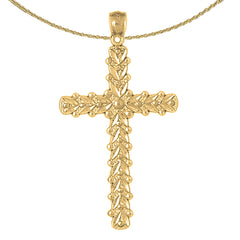 Colgante de cruz de plata de ley (bañado en rodio o oro amarillo)