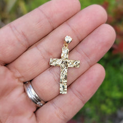 Sterling Silver Cross Pendant (Rhodium or Yellow Gold-plated)